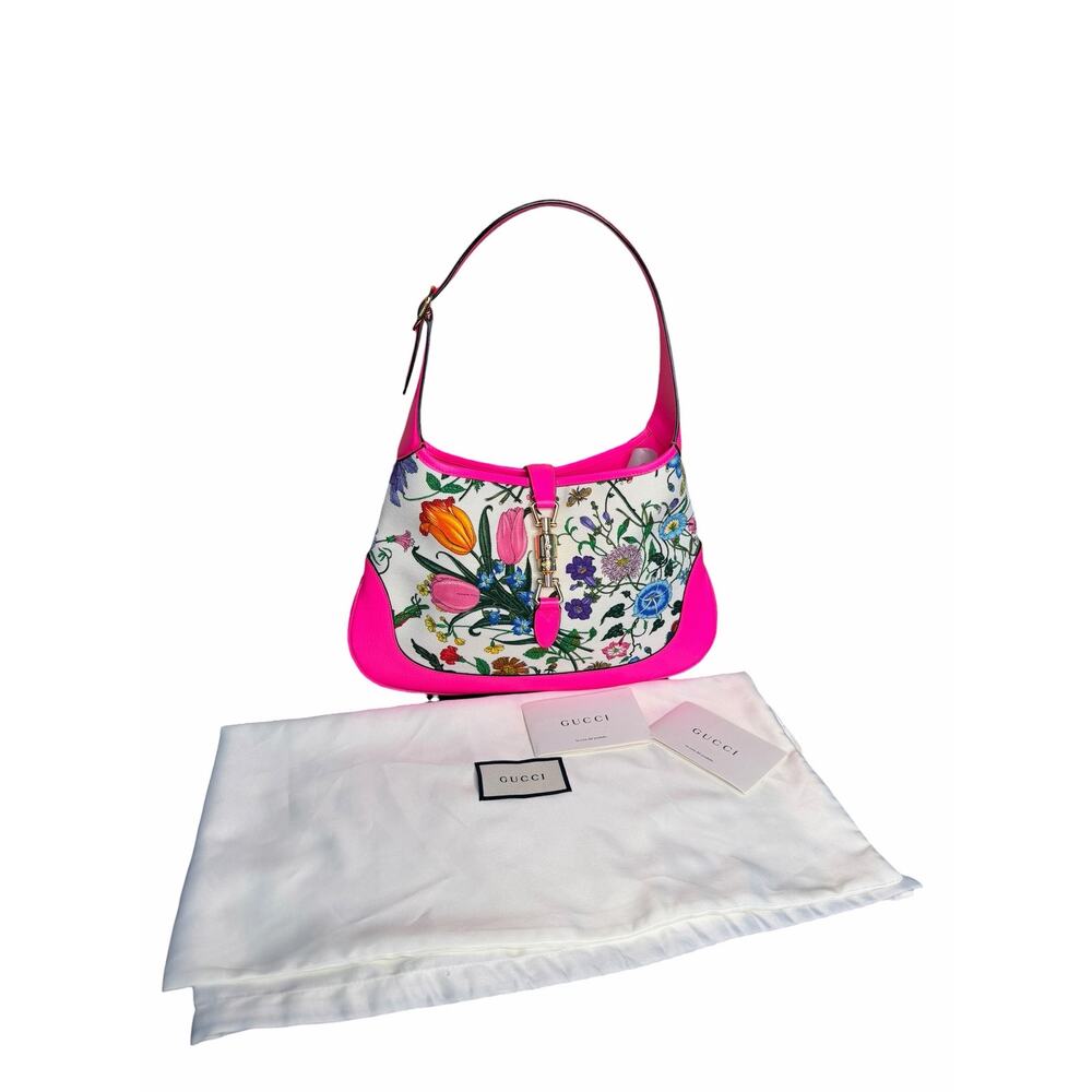 Gucci Jackie Flora Medium Canvas Hobo Bag - Picture 15 of 16